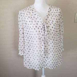 east5th blouse for women transparent white size XL